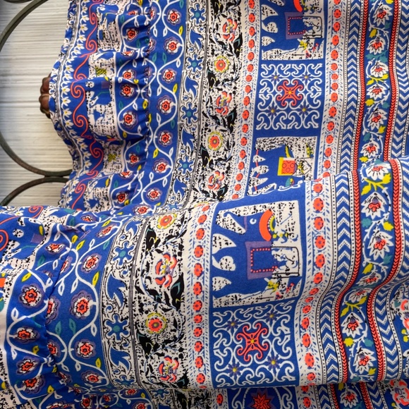 BOHO SUMMER "ELEPHANT" PRINT DRESS SIZE SMALL - Picture 3 of 3